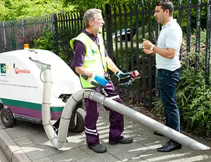Veolia Haringey street cleansing crew talking to the public
